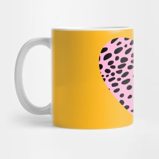 Pink Cheetah Leopard Heart Shape Mug